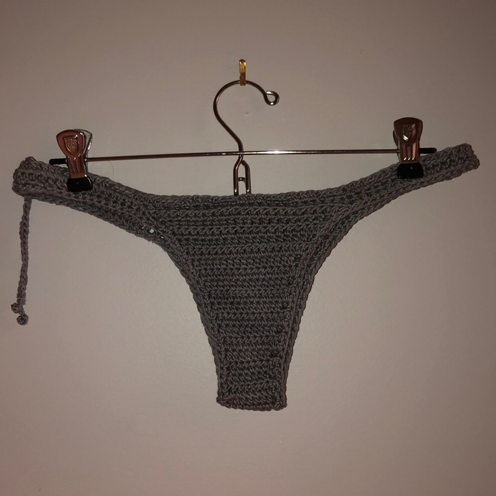 Sea yarn handmade crochet thong bikini bottoms